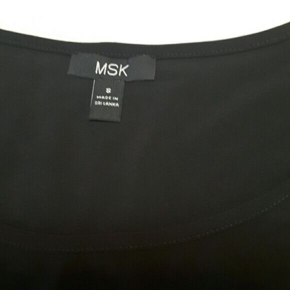 Boho Chic Romantic MSK Dress Small Asymmetrical Hem Artistic Abstract Floral - Picture 8 of 8